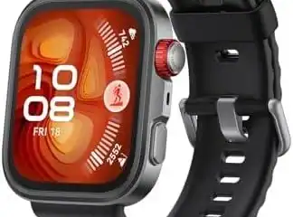 Relógio smartwatch esportivo com tela colorida e pulseira de silicone ultraleve.