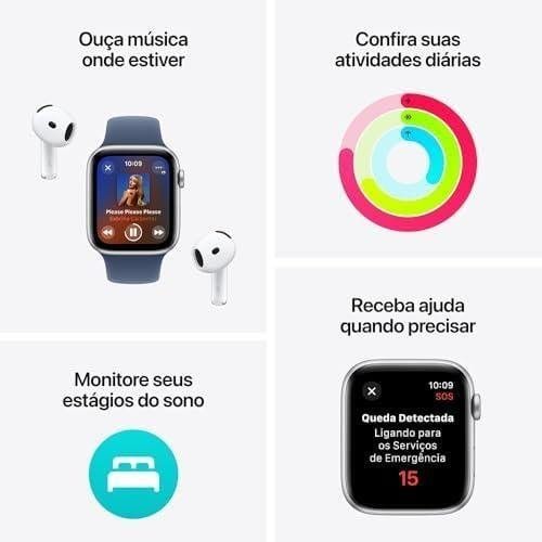         Apple Watch SE GPS • Caixa estelar de alumínio – 40 mm • Pulseira esportiva estelar – P/M       