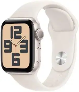 Smartwatch Apple Watch branco com design moderno e funções de saúde e fitness.