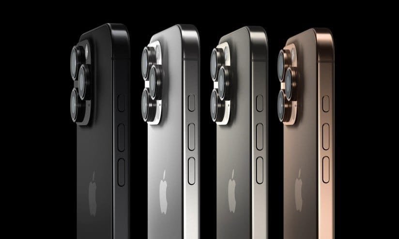 Smartphones Apple nos diferentes modelos e cores; tecnologia de ponta.