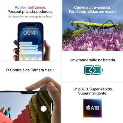        Apple iPhone 16 (128 GB) – Preto       