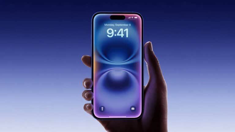 Smartphone com tela de alta tecnologia e design moderno.