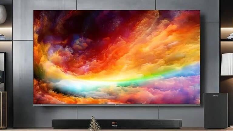 Tela de smart TV com cores vibrantes e imagens nítidas, ideal para assistir filmes e séries com alta qualidade.