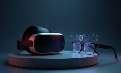 Realidade virtual e óculos inteligentes para tecnologia avançada.