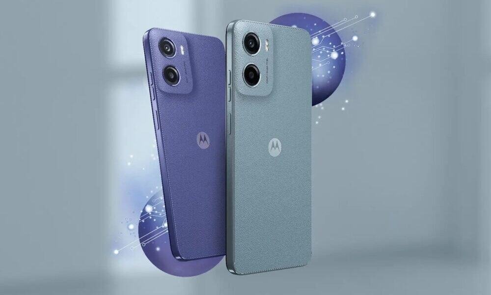 Smartphones Motorola com câmeras duplas modernas e tecnologia avançada.