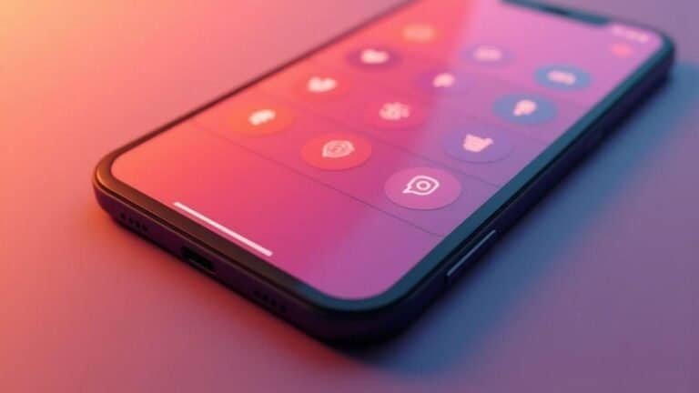 Smartphone com tela cheia e ícones de aplicativos coloridos.