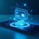 Cartão de crédito virtual com tecnologia digital e segurança de pagamentos.