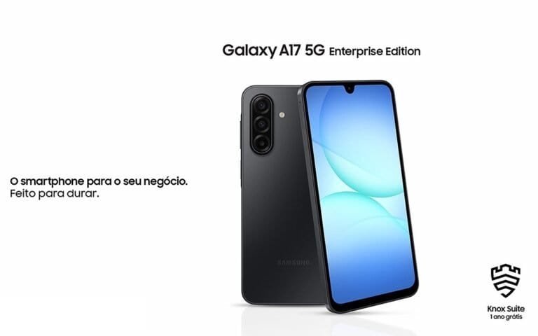 Smartphone Galaxy A17 5G para negócios, durabilidade e tecnologia avançada.