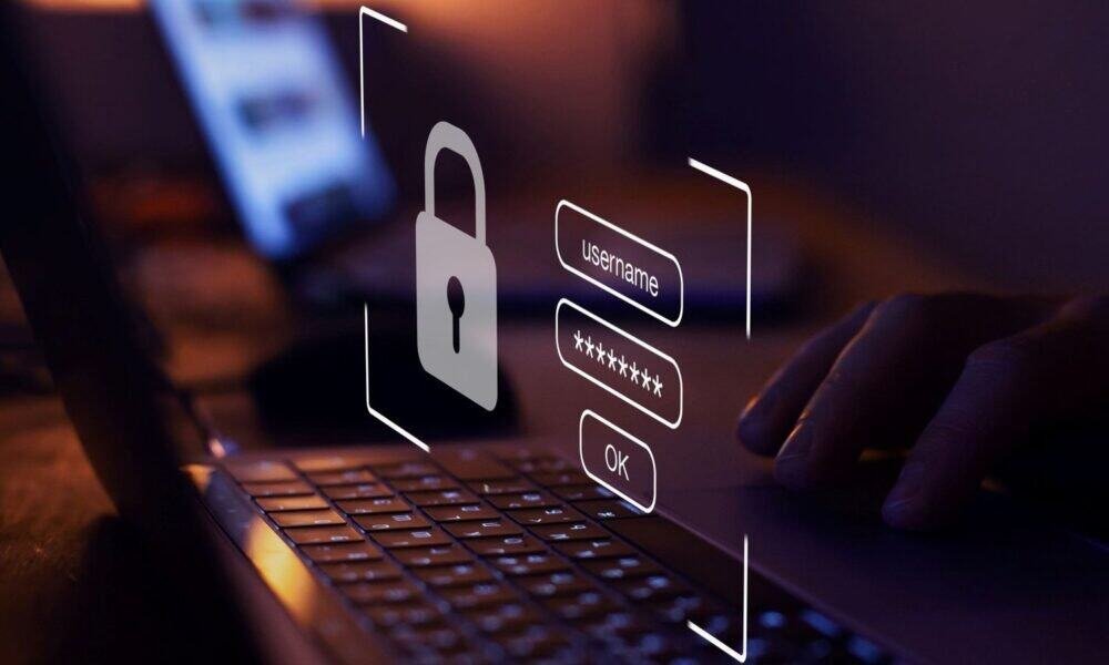 Cadeado digital representando segurança online e proteção de dados.
