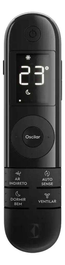 Controle remoto de ar condicionado smart com display digital, fácil de usar e eficiente.