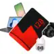 Memória SD de 128GB para armazenamento de fotos e vídeos.