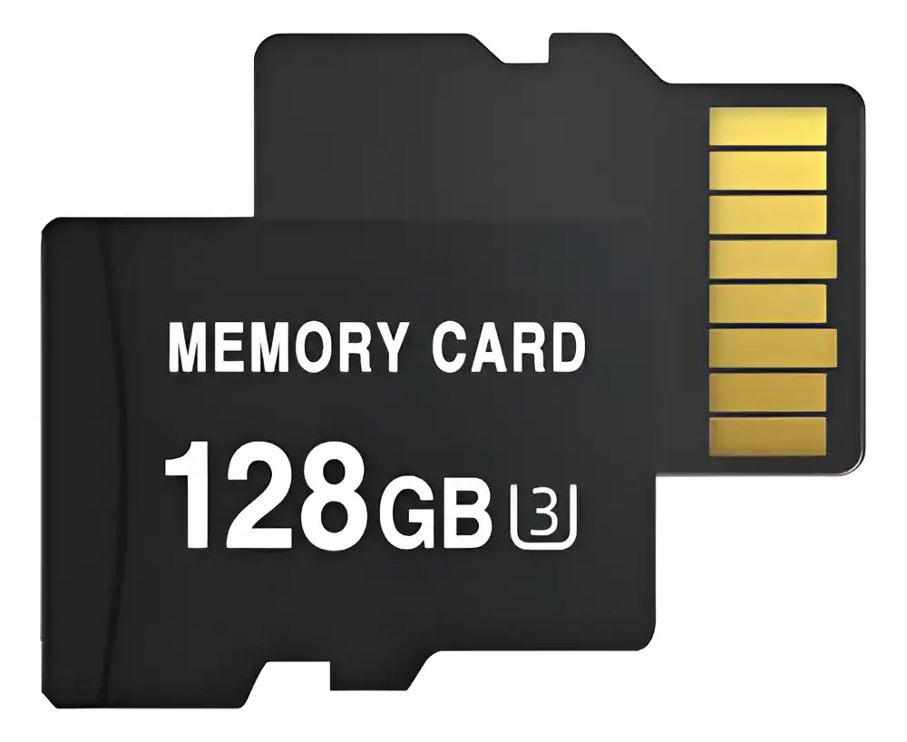 Memória SD de 128GB para armazenamento de alta capacidade e desempenho.