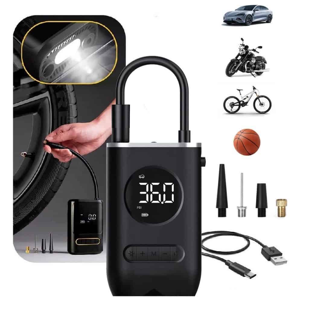 Uso de monitor de pneus para veículos automotivos, motos e bicicletas com_display digital, tecnologia avançada e acessórios.