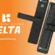 Fechadura digital Delta Pro com leitura biométrica e conexão Wi-Fi para segurança avançada.