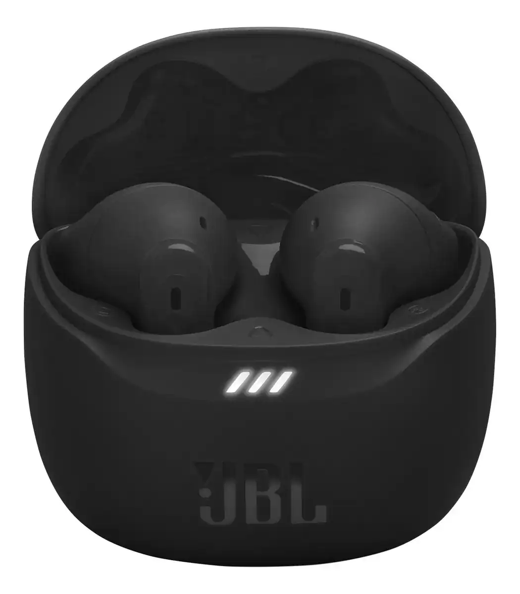 Fones de ouvido Bluetooth JBL TWS com case carregador compacto e de alta qualidade.