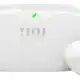 Fones de ouvido JBL com estojo de carregamento branco, tecnologia de áudio premium.