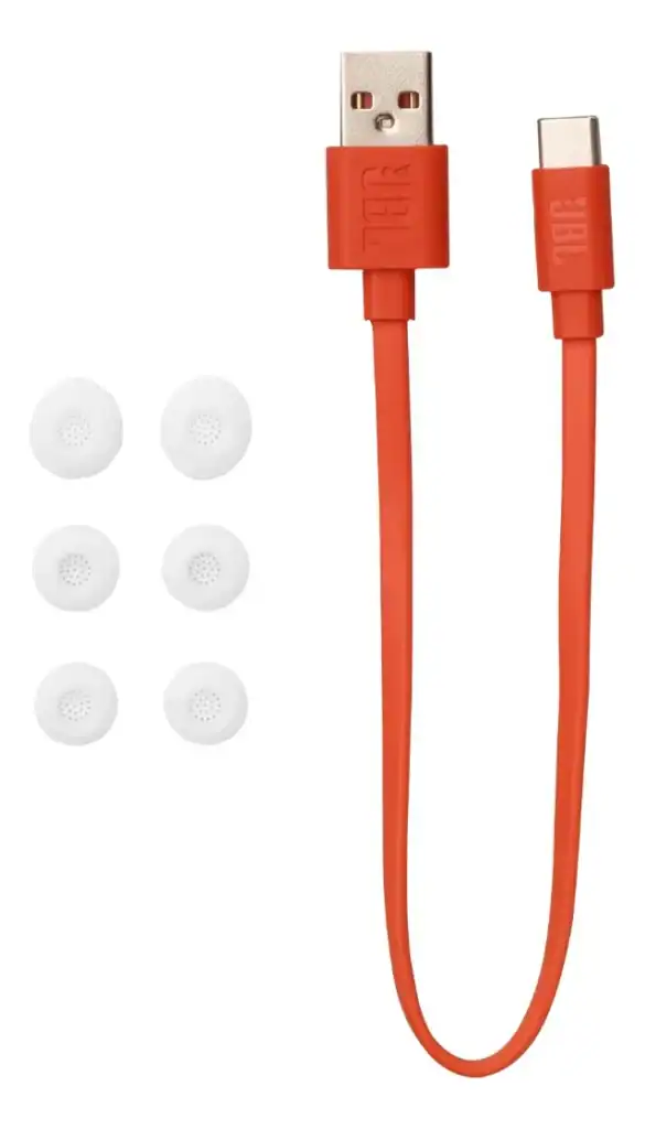Fio USB tipo C e tampas de proteção para conexão rápida e segura com dispositivos eletrônicos.