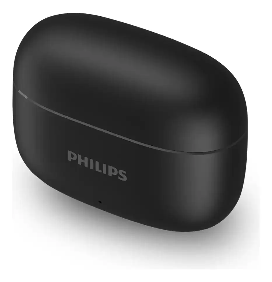 Fones de ouvido Bluetooth preto compactos e de alta qualidade.