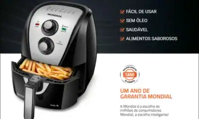 Fritadeira sem óleo Mondial, saudável e fácil de usar, ideal para alimentos saborosos.