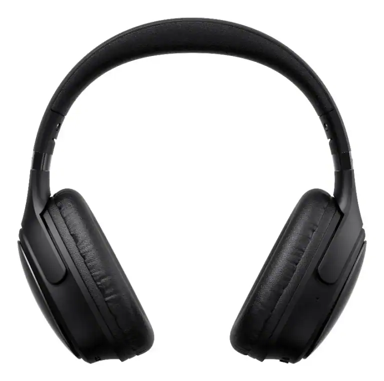 Fone de ouvido sem fio preto, alto conforto, qualidade sonora premium.