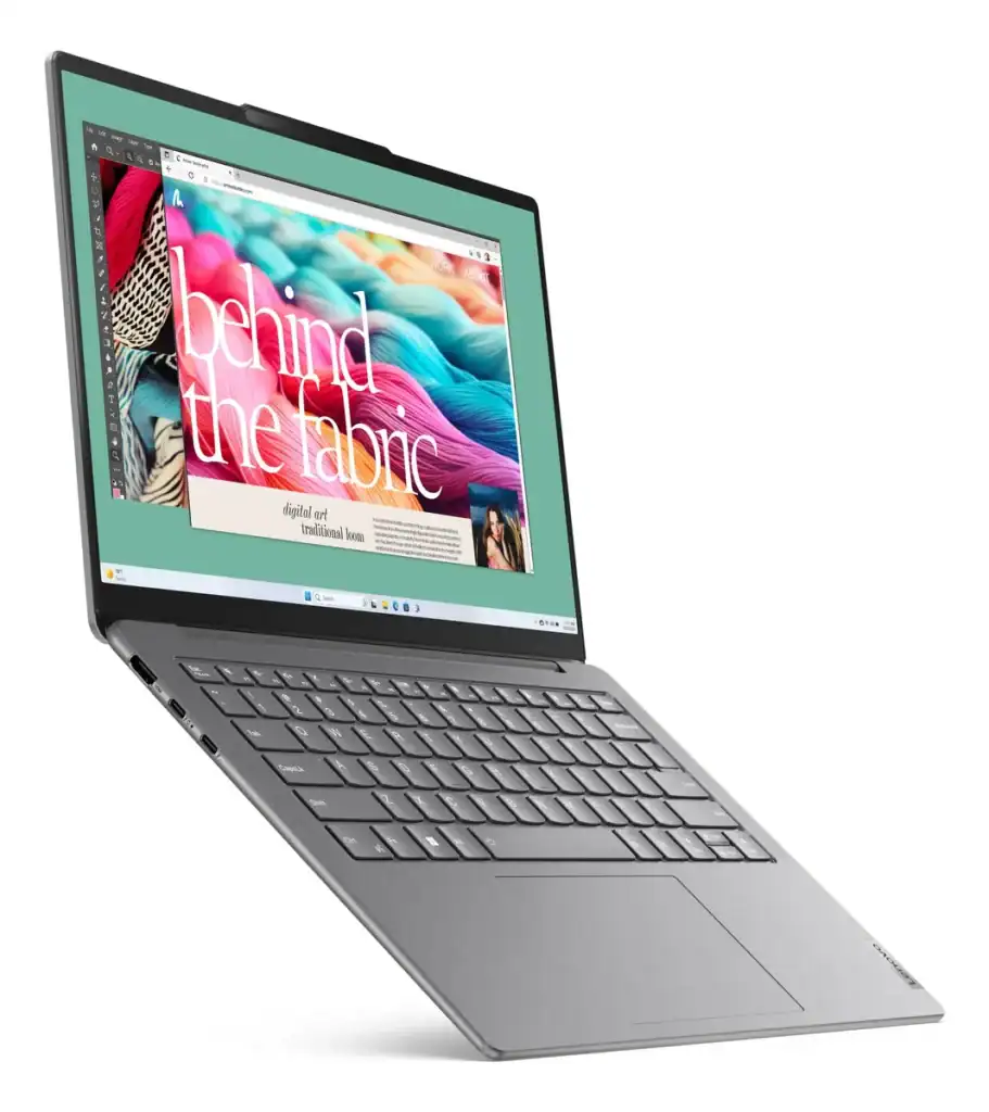 Notebook Lenovo com tela de alta resolução para tecnologia, inovação e produtividade.