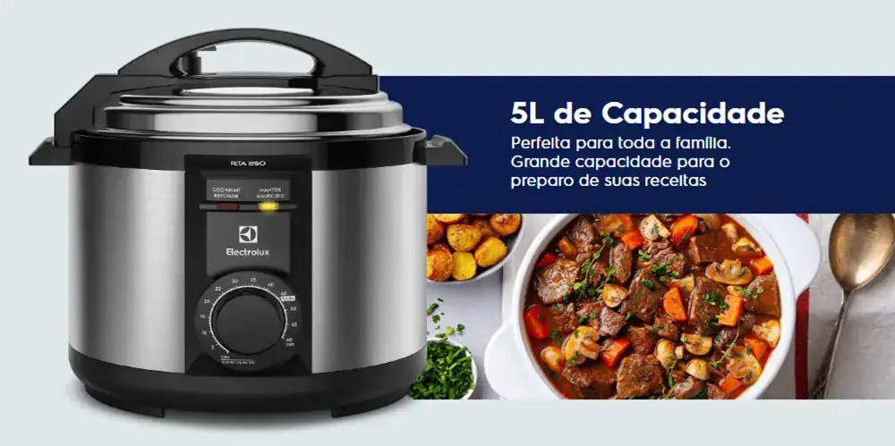 1. Panela de pressão elétrica Electrolux 5L para cozinha prática e segura.