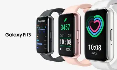 Relógio inteligente Galaxy Fit3 com tela AMOLED e diversas funções de monitoramento de saúde.