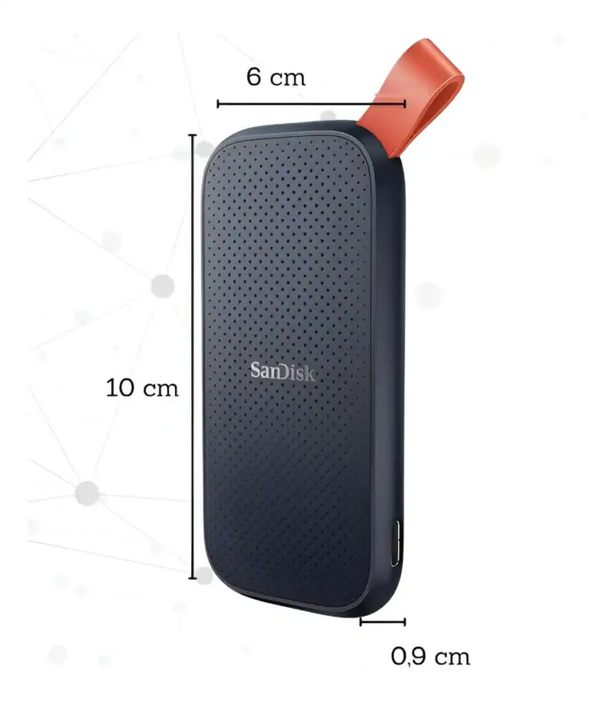 Disco rígido portátil SanDisk, armazenamento externo de alta velocidade.