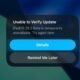 Atualização do iPadOS com erro de verificação de atualização.