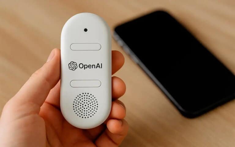 Dispositivo de assistente AI com controle por voz e reconhecimento inteligente.