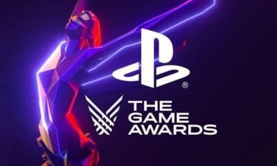Arte digital de personagem futurista com logo PlayStation e prêmio "The Game Awards".