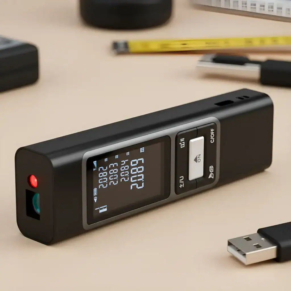 Carregador portátil com tela digital, funções de carga rápida e compatível com vários dispositivos.