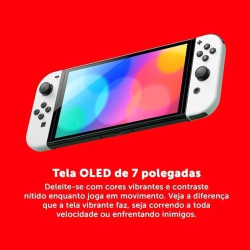 Nintendo, Console Jogo, Switch OLED Branco, Jogo Digital Mario Kart 8 Deluxe, 3 Meses de Assinatura Nintendo Switch Online Nintendo, Console Jogo, Switch OLED Branco, Jogo Digital Mario Kart 8 Deluxe, 3 Meses de Assinatura Nintendo Switch Online