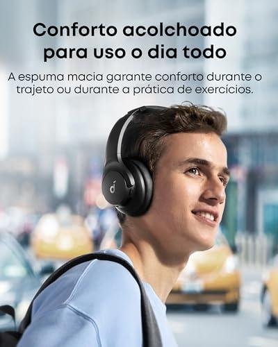         soundcore Q20i da Anker, Fone de Ouvido Bluetooth com Cancelamento de Ruído Híbrido Ativo, Headphone Sem Fio, 60h Bateria, Áudio Hi-Res, Graves Potentes, App Personalização, Modo Transparência, Preto       