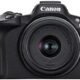 Câmera Canon EOS com lente, ideal para fotografia e vídeos de alta qualidade. Perfeita para entusias.