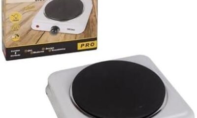 Fogareiro elétrico compacto para cozinha moderna e prática.