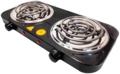 Fogão elétrico portátil com duas bocas de aquecimento para cozinha.