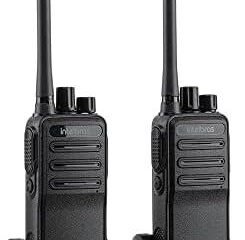 Telefone sem fio com antenas duplas para comunicação confiável.
