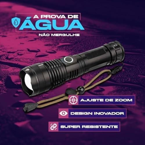 Lanterna Tática T9 Militar Super Potente Led Recarregável USB com Zoom Longo Alcance para Trilhas Sitio Fazenda Vigilante Lanterna Tática T9 Militar Super Potente Led Recarregável USB com Zoom Longo Alcance para Trilhas Sitio Fazenda Vigilante