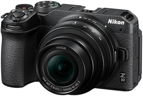 Câmera Nikon Z30 com lente NIKKOR, ideal para fotografia e vídeos de alta qualidade. Perfeita para e.