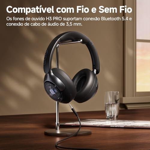 Fone de ouvido Bluetooth H3 PRO compatível com fio e sem fio, com conexão Bluetooth 5.4 e cabo de 3,.
