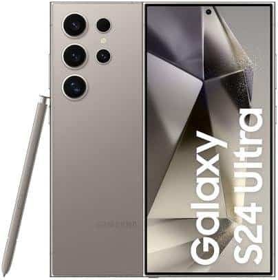 Smartphone Samsung Galaxy S24 Ultra com câmera avançada e design moderno.