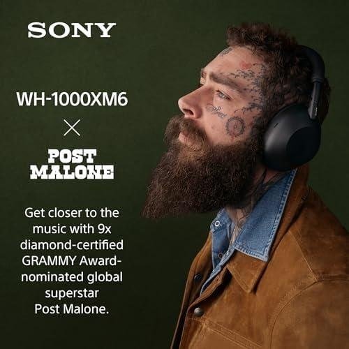         Sony WH-1000XM6 Os melhores fones de ouvido sem fio com cancelamento de ruído, processador HD NC QN3, 12 microfones, otimizador NC adaptável, dominado por engenheiros, qualidade de estúdio, bateria de       