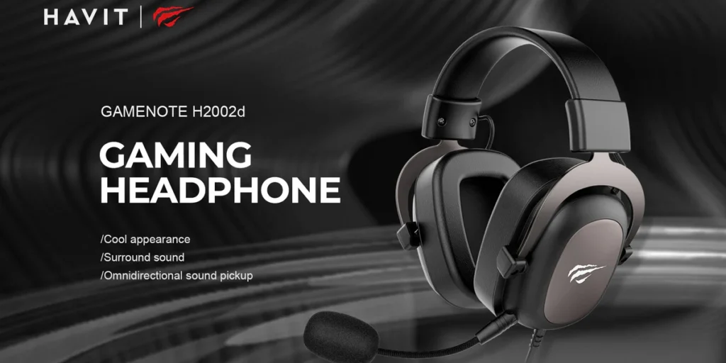Fone de ouvido gamer H2002d Haviti com som surround e design confortável.