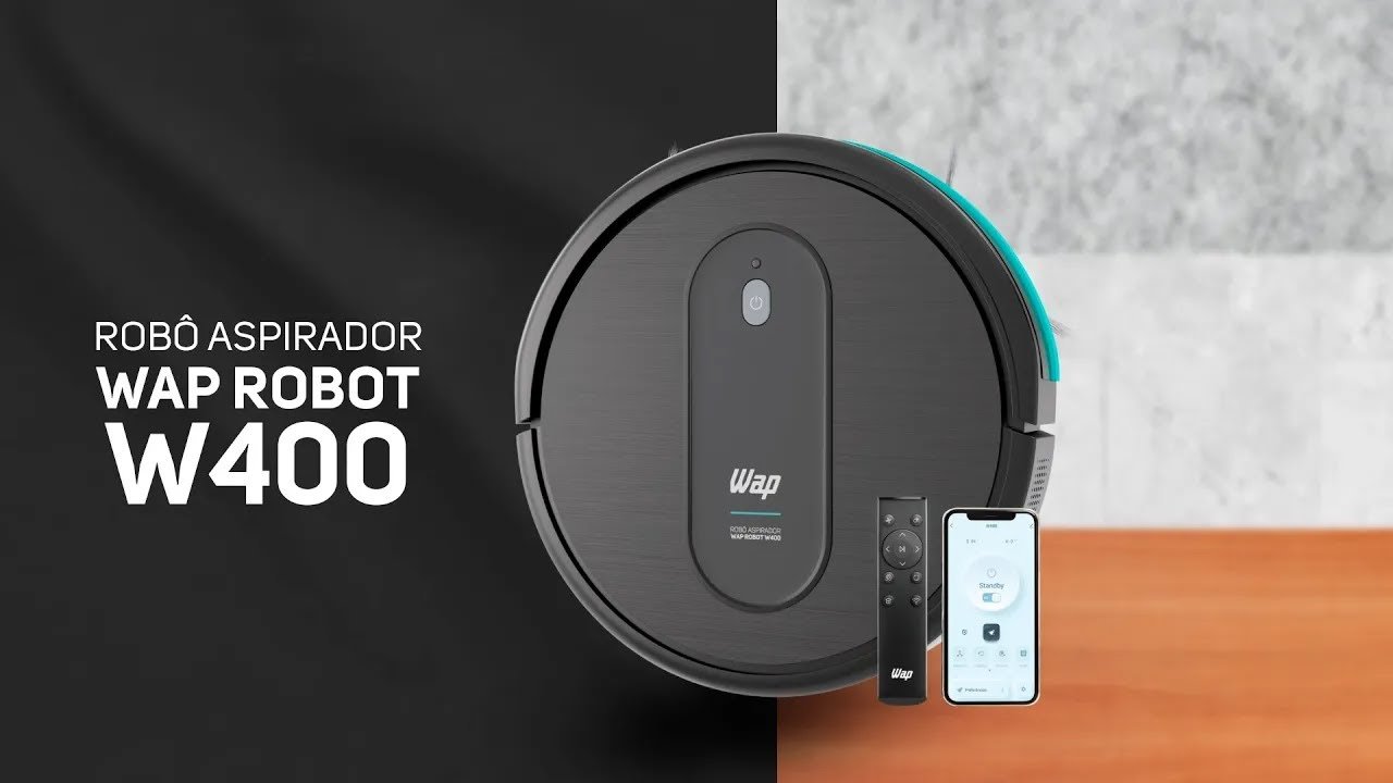 Aspirador de pó inteligente WAP Robot W400 com controle via app e navegação eficiente.