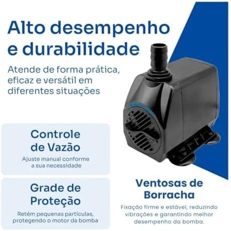 Bomba Submersa 2000L/h 2m Lagos Recalque Fontes Aquários Cascata Chafariz Motor Água Doce Salgada Marinho Fonte Hidroponia Aquaponia 220V Bomba Submersa 2000L/h 2m Lagos Recalque Fontes Aquários Cascata Chafariz Motor Água Doce Salgada Marinho Fonte Hidroponia Aquaponia 220V