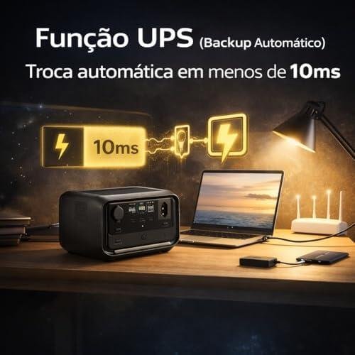 Ecoflow River 3 Plus 127v - 1200w 286wh Estação de Energia, Gerador de Energia Portátil Nobreak Gerador Solar Ecoflow River 3 Plus 127v - 1200w 286wh Estação de Energia, Gerador de Energia Portátil Nobreak Gerador Solar