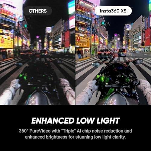Insta360 X5 - Câmera de ação 360 à prova d'água com sensores de 1/3.3 cm, vídeo HDR 8K 360, foto de 72 MP, lente única 4K60fps, desempenho aprimorado em pouca luz, lentes atualizadas substituíveis Insta360 X5 - Câmera de ação 360 à prova d'água com sensores de 1/3.3 cm, vídeo HDR 8K 360, foto de 72 MP, lente única 4K60fps, desempenho aprimorado em pouca luz, lentes atualizadas substituíveis