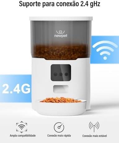 4L Alimentador Gato Automático Wi-fi Aplicativo, Alimentador automático para cães com sensor de pouco alimento e gravador de voz 4L Alimentador Gato Automático Wi-fi Aplicativo, Alimentador automático para cães com sensor de pouco alimento e gravador de voz