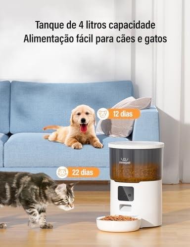 4L Alimentador Gato Automático Wi-fi Aplicativo, Alimentador automático para cães com sensor de pouco alimento e gravador de voz 4L Alimentador Gato Automático Wi-fi Aplicativo, Alimentador automático para cães com sensor de pouco alimento e gravador de voz